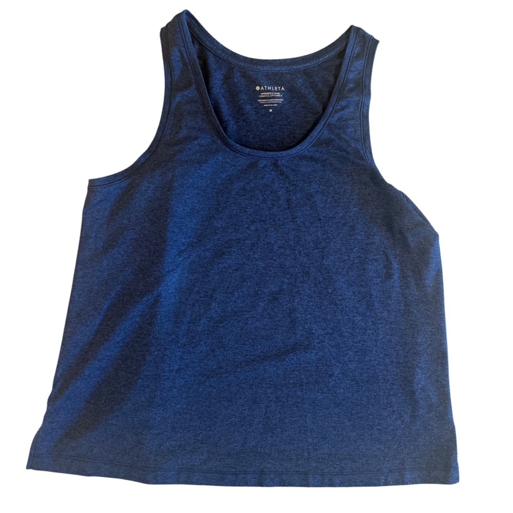 Athleta Uptempo II Tank Heathered Navy Blue Sleeveless‎ Activewear Top Womens M